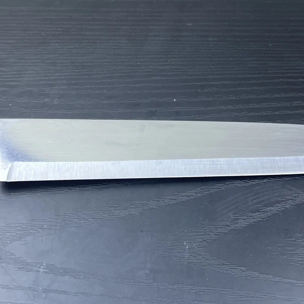 Vintage Stainless Crestline USA Carving Slicing Knife Brown Handle Kitchen Cutle